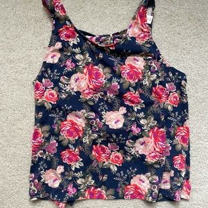 Mossimo floral tank top. Open back with ties.
